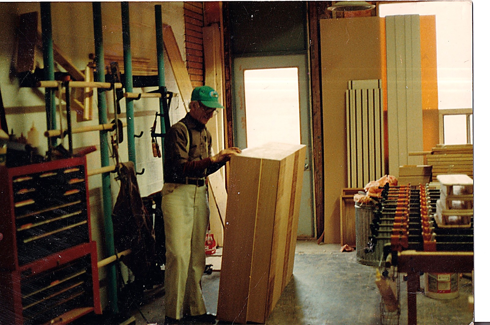 Grandpa Michaud building a cabinet carcass by hand, 1987
